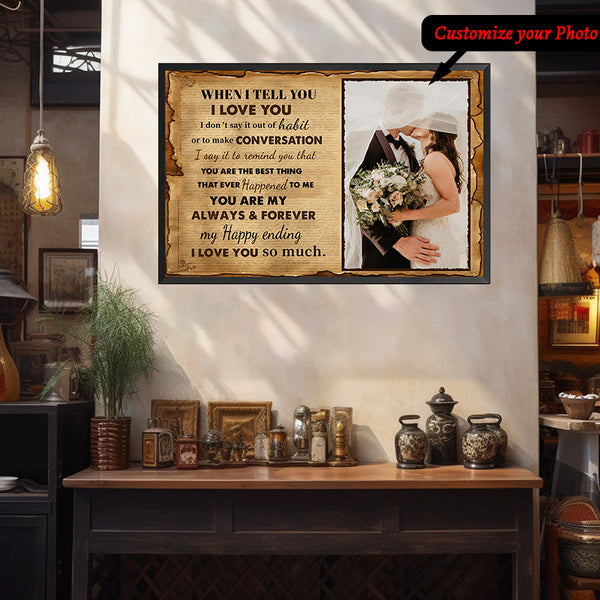 Personalized Metal Sign With Metal Framed Custom Photo Canvas, Couple Canvas