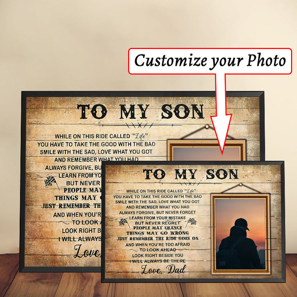 Personalized Metal Sign With Metal Framed Custom Photo, While On This Ride Called Life