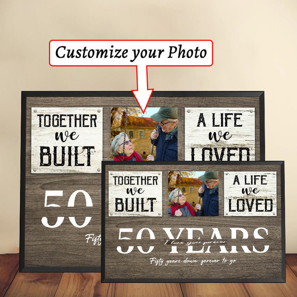 Personalized Metal Sign With Metal Framed 50-Year Anniversary