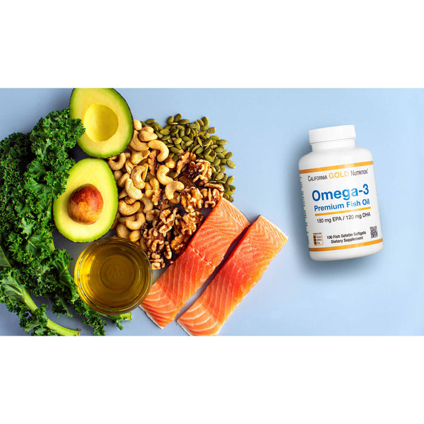 California Gold Nutrition, Omega-3 Premium Fish Oil, 100ct Fish Gelatin Softgels