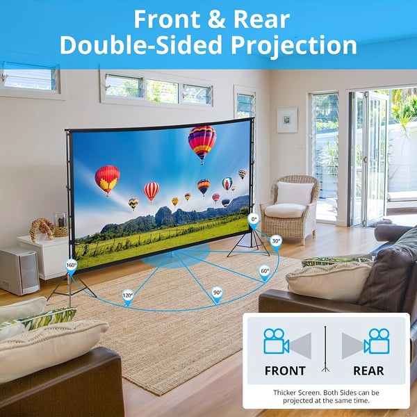 120-inch Portable Foldable Projection Screen 16:9HD 4K 3D