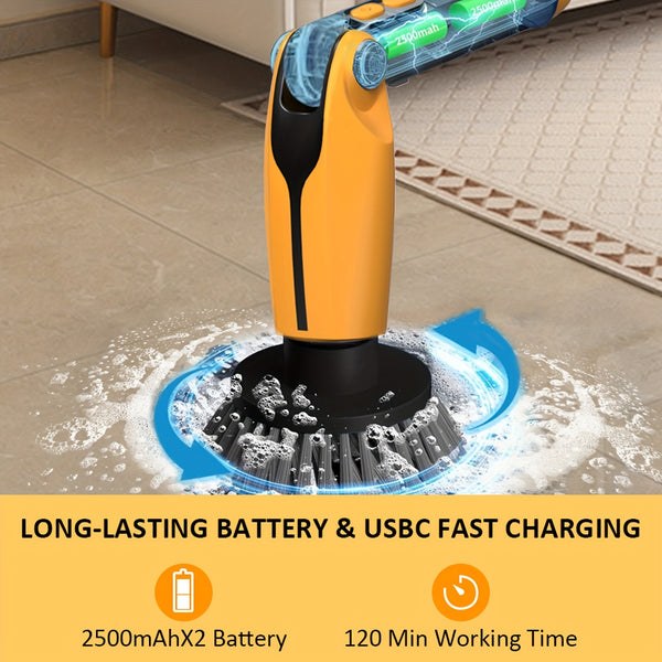 Electric Rotary Scrubber, Cordless Cleaning Brush, With TYPE-C Charging Cable