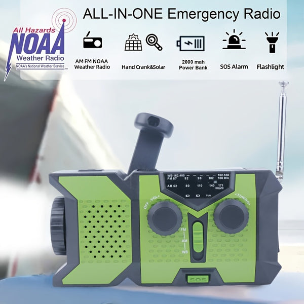 Emergency Hand Crank Solar Radio With LED Flashlight