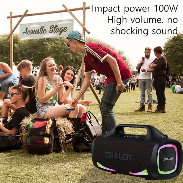 100W Powerful Outdoor Portable Subwoofer Wireless Speaker With Handle