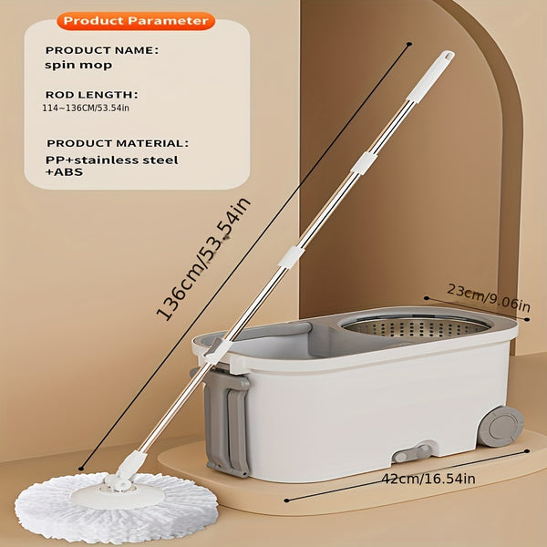 Household Double Drive Rotary Mop And Bucket Set