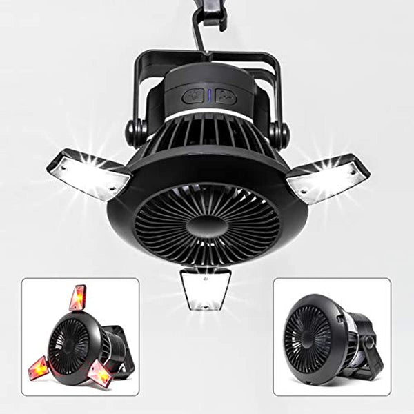 Solar Camping Fan With LED Lantern
