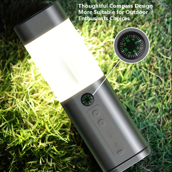 Camping Multi-functional USB Smart Light Outdoor Compass Flashlight