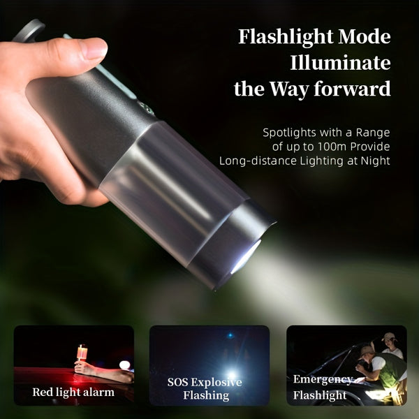 Camping Multi-functional USB Smart Light Outdoor Compass Flashlight